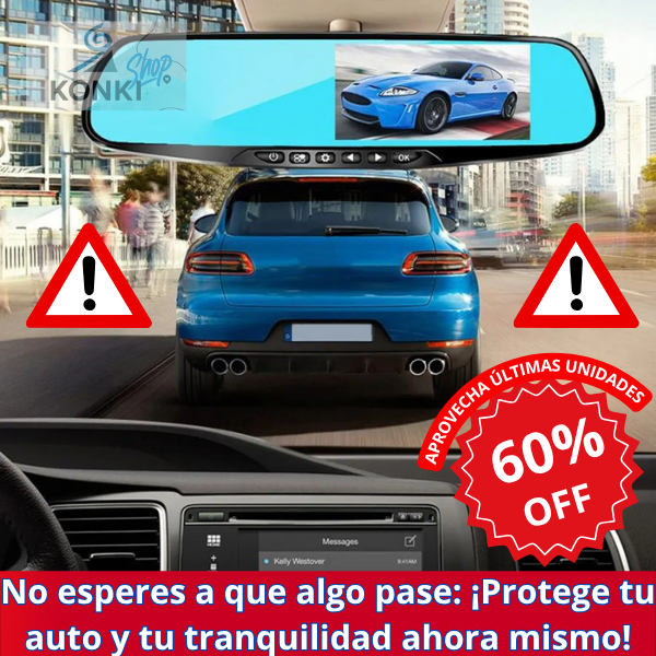 Vigilante 360° - Espejo retrovisor+cámara frontal y retro