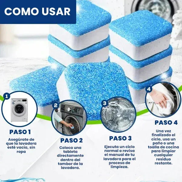 Pack x12 Pastillas limpieza profunda para lavadora CleanWasher™