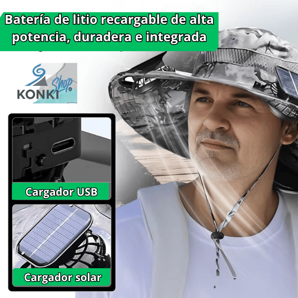 CoolShade™ - Sombrero  inteligente con ventilador solar COLOR UNICO BEIGE