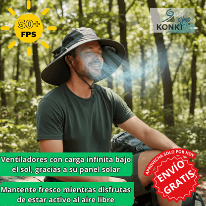 CoolShade™ - Sombrero  inteligente con ventilador solar COLOR UNICO BEIGE