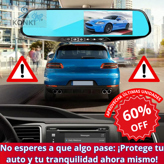 Vigilante 360° - Espejo retrovisor+cámara frontal y retro